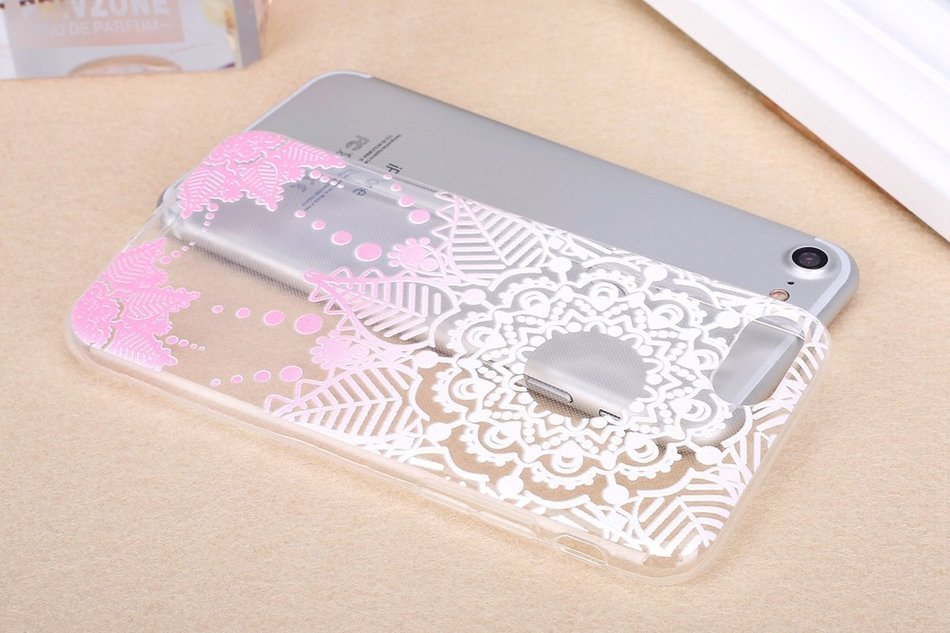 iPhone 7 Case, PHEZEN Henna Mandala Floral Design [Scratch Resistant] Clear TPU Bumper Case Soft Rubber Gel Silicone... N46