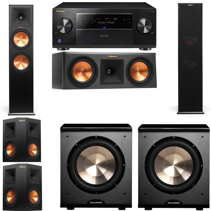 Klipsch RP-280F Tower Speakers-RP-250C-PL-200-5.2-Pioneer Elite SC-85