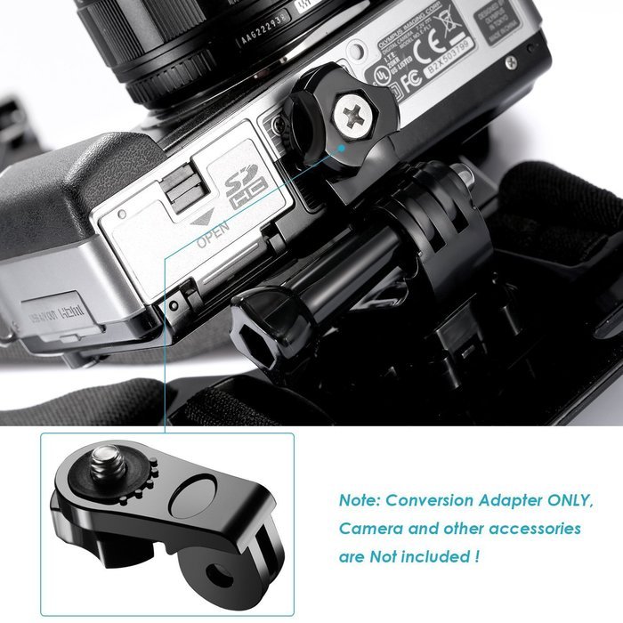 dOvOb Action Camera Mount Connection to 1/4 inch 20 Adapter Mount for Gopro DBPower Lightdow N103