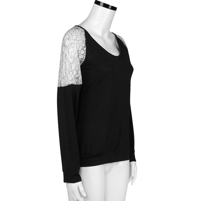 Women's Blouse,Laimeng Cotton Blend V Neck Long Sleeve V Neck Lace Blouse Tops (M, Beige) N5