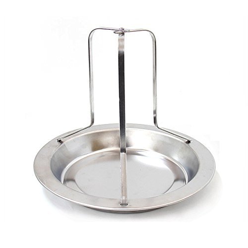 BonAchat 17CM*19CM Nonstick Vertical Poultry Roaster? Chicken holder with Sauce Plate in Carbon Steel For BBQ
