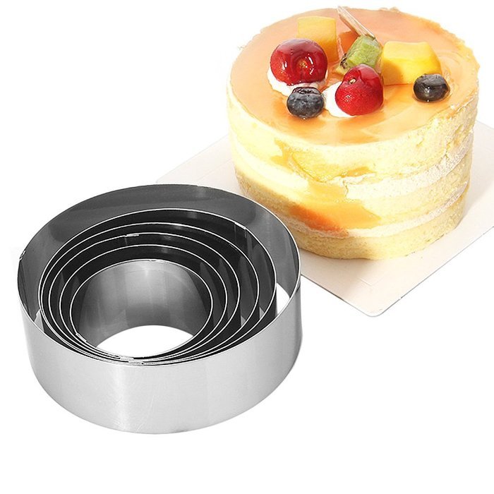SUNLIGHTAM Set of 6 Stainless Steel 6 Sizes Round Molding Plating Forming Cake Mousse Rings Cookie Cutters DIY...