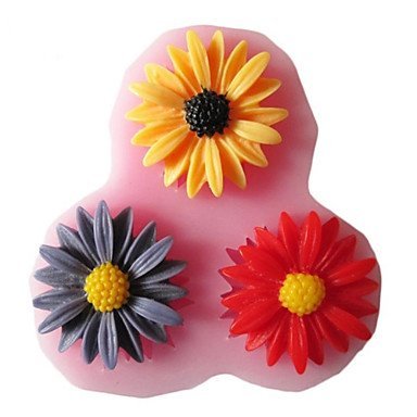 Y&XL&H Three Holes Sunflower Silicone Mold Fondant Molds Sugar Craft Tools Resin flowers Mould For Cakes