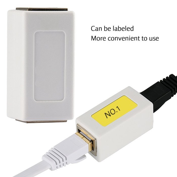 Jadaol&reg; Ethernet Cable In-line Shielded RJ45 Coupler, Female to Female - 5 Pack Black N9