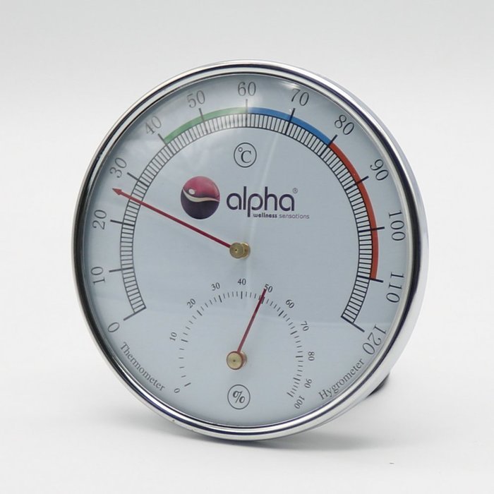 Sauna Accessory Stainless Steel Plastic Temperature Humidity Thermometer Silver N3