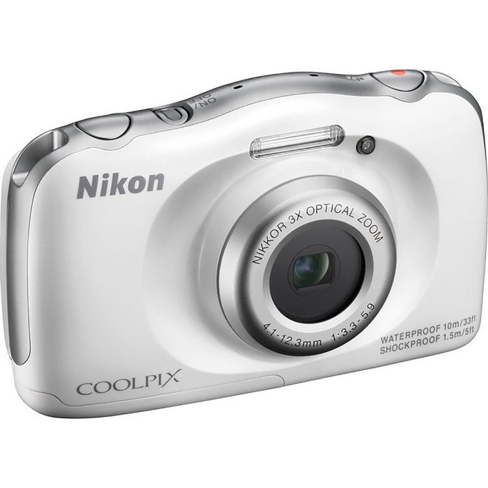 Nikon COOLPIX S33 Digital Waterproof & Freezeproof Full HD 1080p Camera (White) + 64GB Class 10 Memory Card +... N5