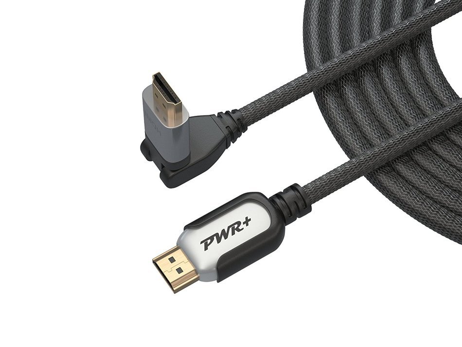 Pwr+ 100 Ft Max Length 4K HDMI Cable 2.0 with 90 Degree Adapter for PS3 PS4 Xbox 360 Apple-TV Laptop Projector... N9