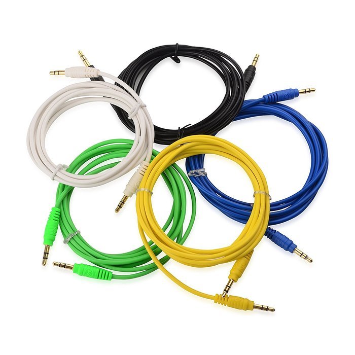Cable Matters 5-Color Combo 3.5mm Stereo Audio Cable 6 Feet N6
