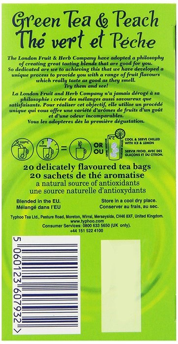 London Fruit & Herb Company Green Tea, Variety Pack, 20 Count N41
