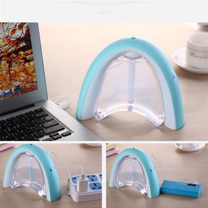 IPUIS 400ml USB Humidifier Air Diffuser New Rainbow Night Lights Model with Message Board Oil Essential Aroma... N10