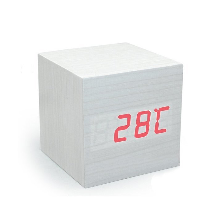 Ieasycan Multi-colors Best High-end Digital Clocks Desktop Clock Thermometer Wooden LED Alarm Clock Home Decor N5