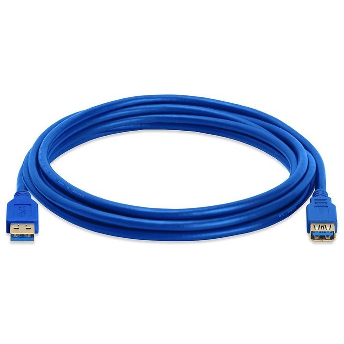 Cmple - USB 3.0 A Male to A Female Extension Gold Plated Cable - 1.5FT (Blue)