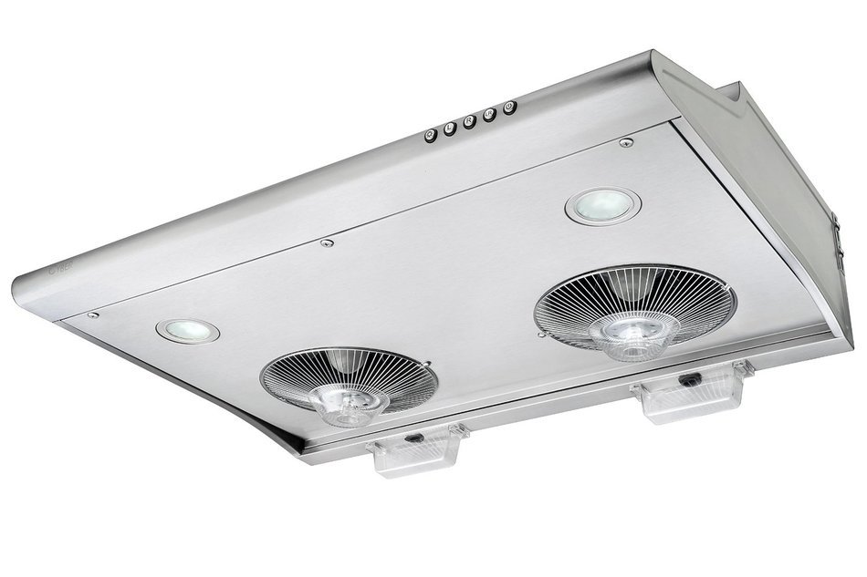 CYBER&reg; 2016 Seamless Steel one press decelerate Under Cabinet Range Hood 30" Dual Motors