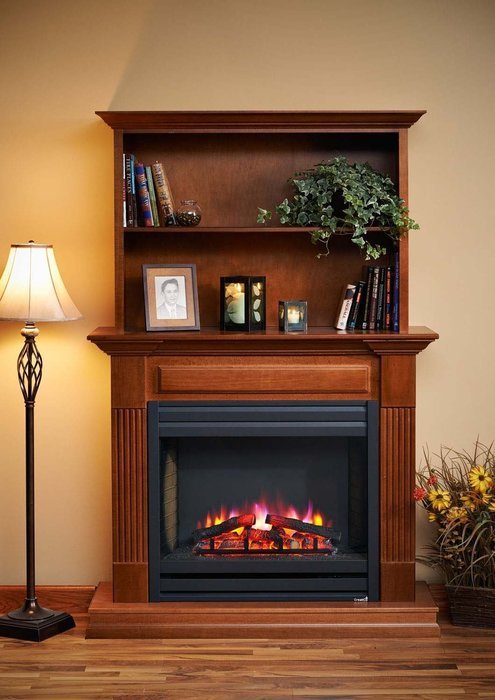 GreatCo Gallery Series Built-in Electric Fireplace with Louvered Front, 34-Inch