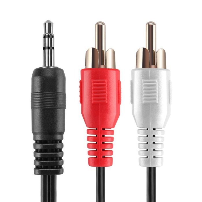 TNP 3.5mm to RCA Audio Cable (1 Feet) Bi-Directional Male to Male Gold Plated Connector AUX Auxiliary Headphone... N4