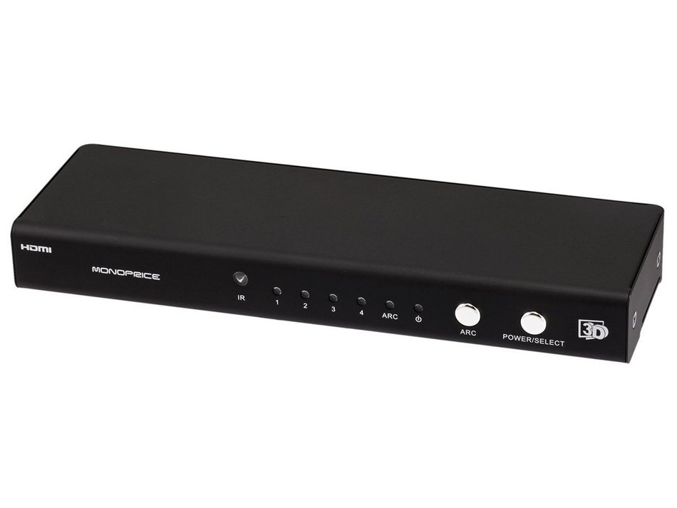 Monoprice 4x1 HDMI Switch w/ TOSlink & Digital Coaxial Audio Output (Audio Return Channel/3D/CEC Support) N5