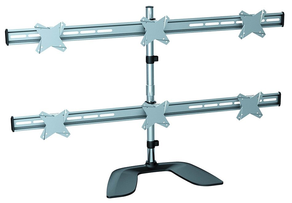 Bentley Mounts LCT-T06 Free Standing Desktop Six Monitor Stand for 13-23 Inches LCDs