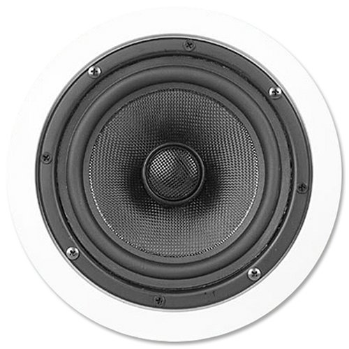 New In-Ceiling KEVLAR 2-Way 6.5" Audio In Wall Speakers with Pivoting Soft Dome Tweeter (Pair, White)