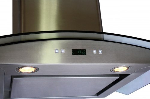 CAVALIERE 36" Wall Mounted Stainless Steel / Glass Kitchen Range Hood 860 CFM Spagna Vetro Econo Series SV198D-SP36