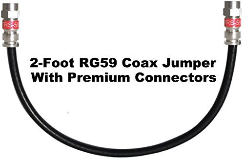 Channel Master 2 Foot RG59 Digital Coaxial Cable with Premium Compression Connectors (Black) N2