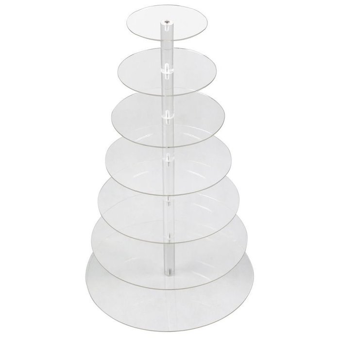 7 Tier Clear Acrylic Round Cupcake Stand Wedding Birthday Cake Display Tower