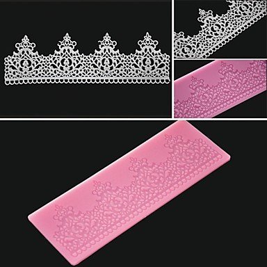 Sher FOUR-C Silicone Lace Mat Decor Cake Pad Textured Cake Mold Color Pink N2