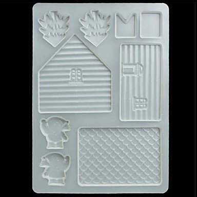 Sher 3D Chocolate House Mold PP Food Grade Cake Biscuit Cookies Mould for Xmas Festival Kitchen Tools