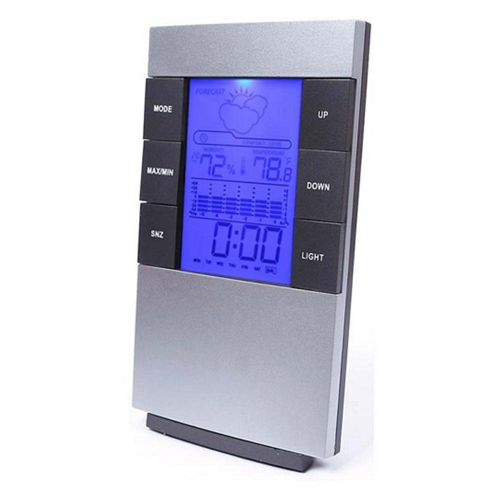 LCD Digital Indoor Weather Thermometer Clocks Humidity Meter Hygrometer Alarm Clock