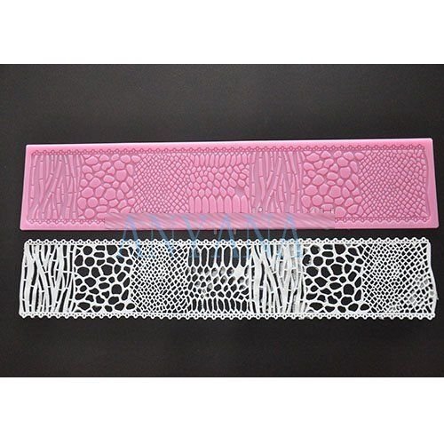 Anyana stone bamboo wood Silicone lace mat Mold Fondant Cake Wedding Decorating pastry