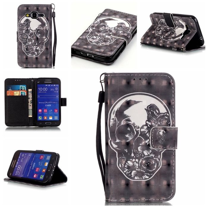 Samsung Galaxy Core Prime Case,Yaheeda [3D Colored Drawing] [Flip Fit] Premium PU Leather Card-Slots Cash-Slots... N25