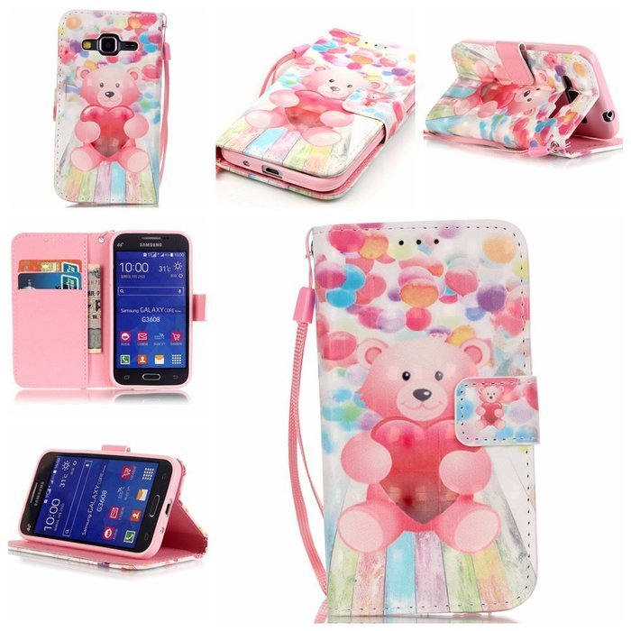 Samsung Galaxy Core Prime Case,Yaheeda [3D Colored Drawing] [Flip Fit] Premium PU Leather Card-Slots Cash-Slots... N27