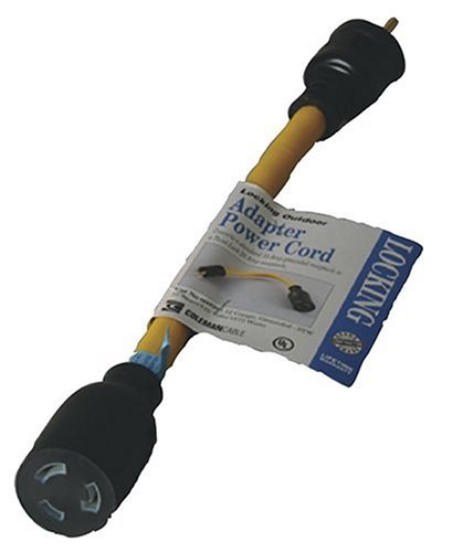 Coleman Cable 09020 12/3 9-Inch Generator Cord Adapter, 5-15P to L5-20R