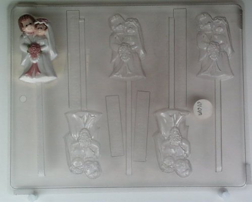 Cute bride & groom, (w/ no top hat) W010 Wedding chocolate candy mold