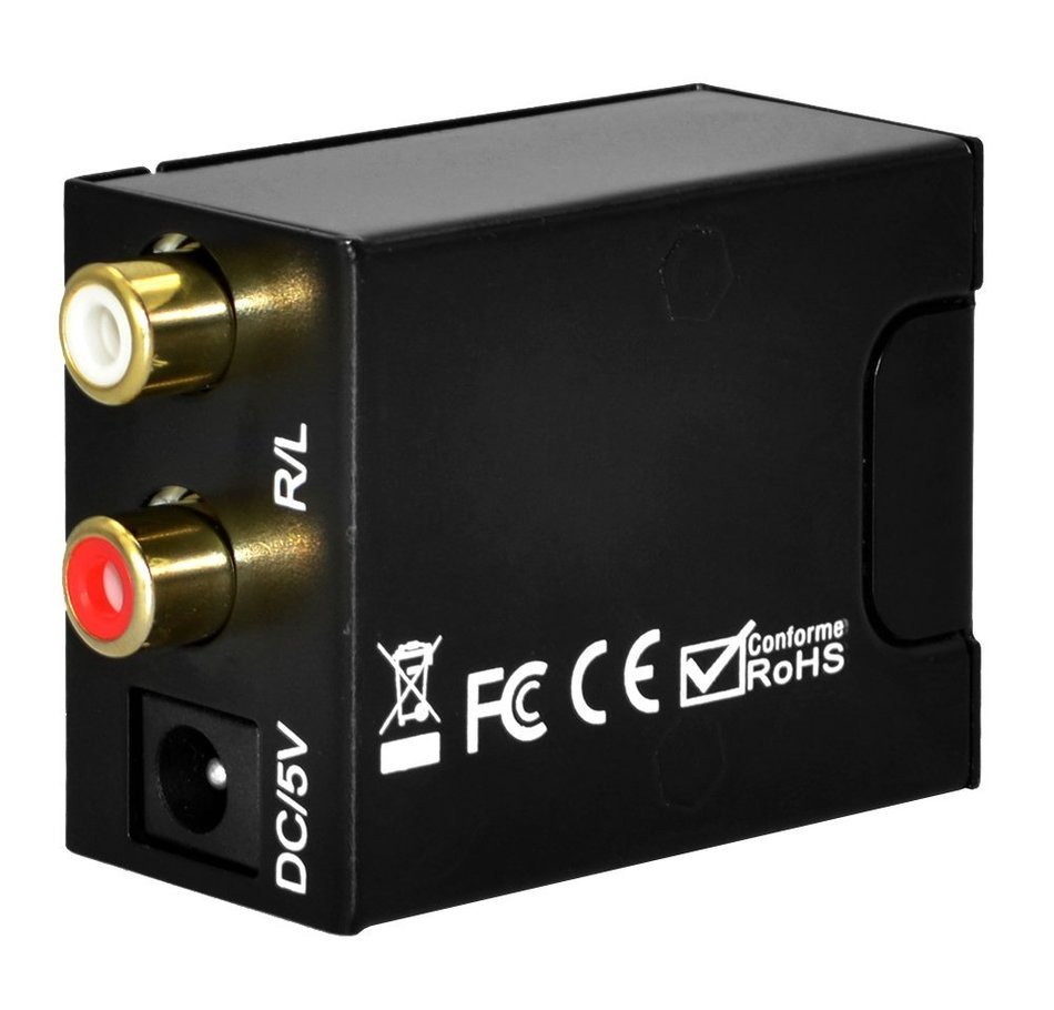 Swees Digital Coax and Optical Toslink to Analog RCA Audio Converter Adapter RCA L/R output with Optical Toslink... N6