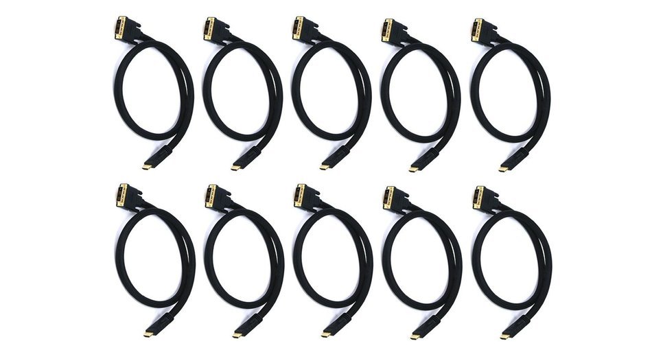 Monoprice 102285 15' 24AWG CL2 High Speed HDMI to DVI Adapter Cable with Net Jacket, Black N2