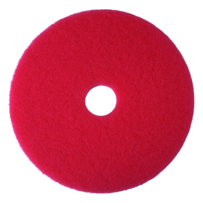 3M Red Buffer Pad 5100, Floor Buffer, Machine Use (Case of 5) N3