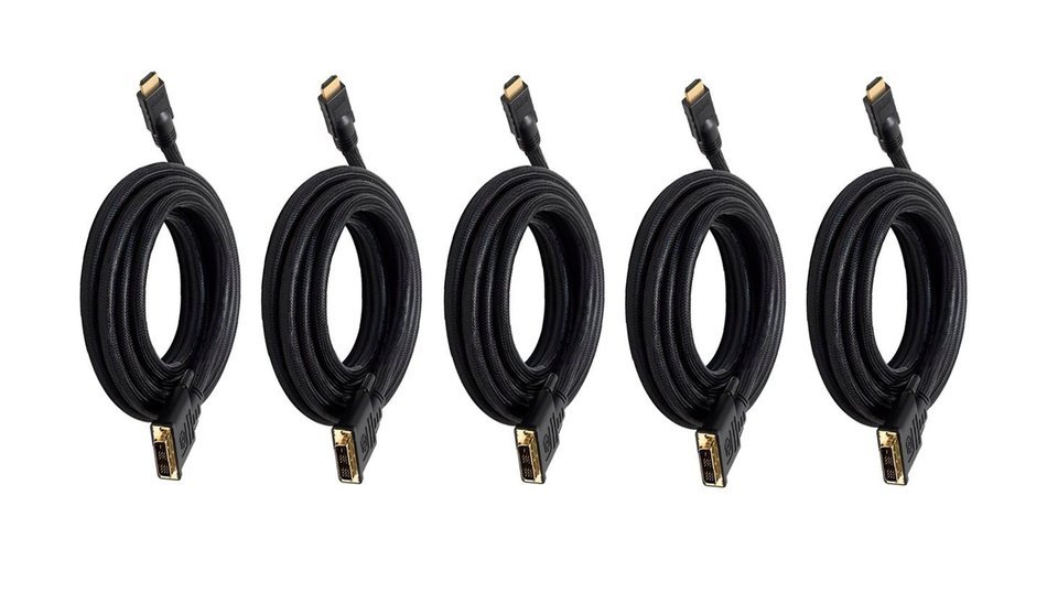 Monoprice 102285 15' 24AWG CL2 High Speed HDMI to DVI Adapter Cable with Net Jacket, Black N6