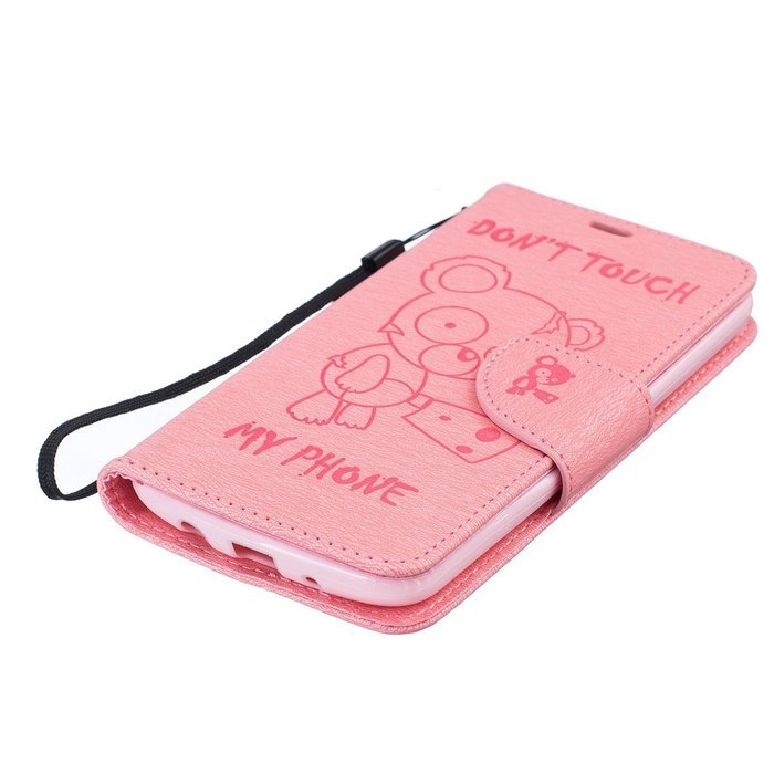 LG K7 Case, LG K7 Wallet Case,PHEZEN Cute Bear Don't Touch My Phone Design PU Leather Wallet Case Stand Flip Case... N43