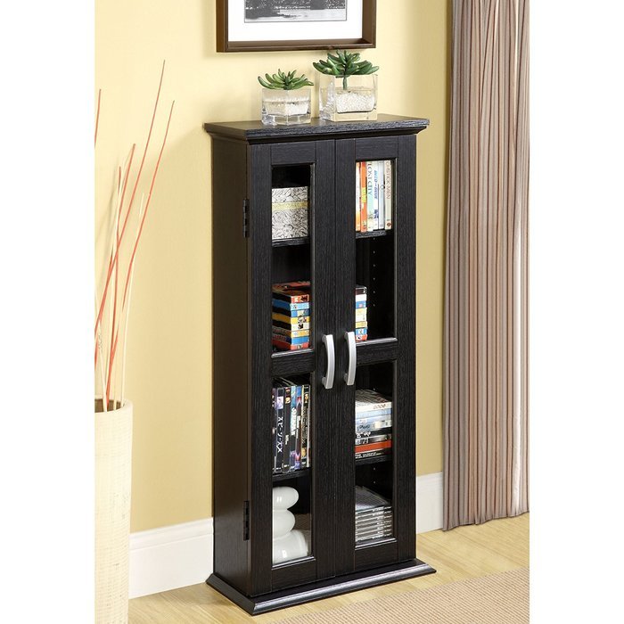 WE Furniture 41" Media Storage Cabinet, Espresso N3