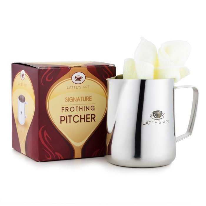 Latte's Art Stainless Steel 12 Ounce Frothing Pitcher! Couple with Your Espresso Machine or Frother. Bonus Drawstring... N2