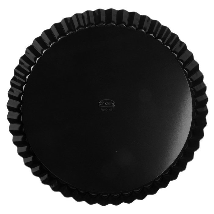Round Tart Pie Tin Removable Bottom Pan Mould Black (10 IN) N2