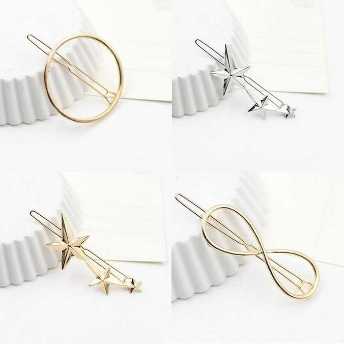 Yaheeda 4pcs Women Hair Clip Clamps Accessories,Barrette Gold Silver Metal Hair Clip Headband N10