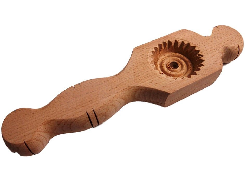 Carved Wooden Ma'amoul Middle Eastern Cookie Mold (Nut Design)