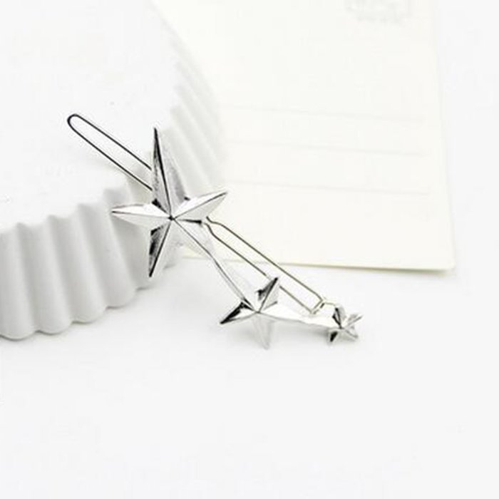Yaheeda 4pcs Women Hair Clip Clamps Accessories,Barrette Gold Silver Metal Hair Clip Headband N12
