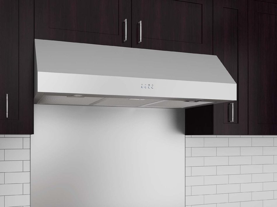 Ancona 450 CFM Stainless Steel 9.75-Inch High Under Cabinet Range Hood with Square Buttons, 30-Inch N2