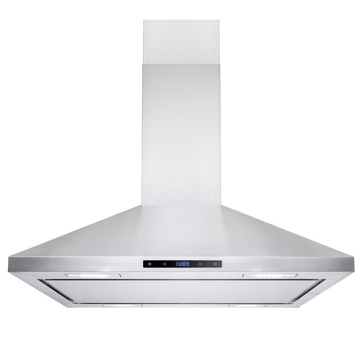 AKDY 36" Island Mount Stainless Steel Kitchen Vent Ducted Range Hood LED Display Touch Control