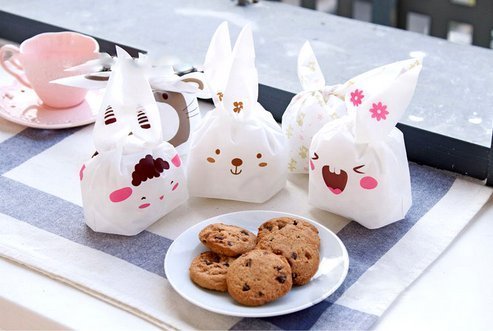 ONOR-Tech 50 PCS Lovely Cute OPP Cookie Bakery Candy Biscuit Treat Gift DIY Plastic Bag (Style-2)