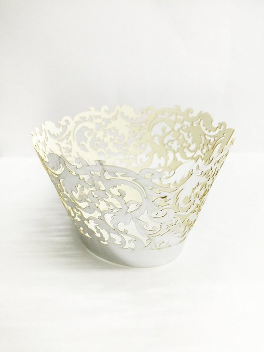 HUAL Cupcake Wrappers 50 Filigree Artistic Bake Cake Paper Cups Lace Laser Cut Liner Baking Cup Muffin Case Trays... N2
