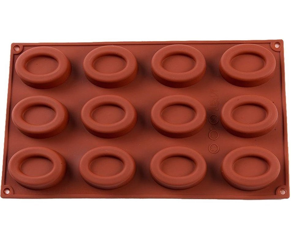 Silicone Molds Oval Shape Trays - 12 Holes Silicone Mold DIY Handcraft Ice espresso molds Chocolate Ice Cube Tray
