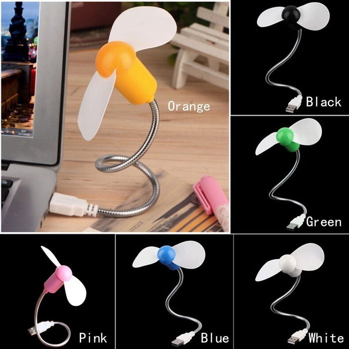 Flexible USB Mini Cooling Fan Cooler For Laptop Desktop PC Computer EOO, Flexible goose neck designed for easy... N3